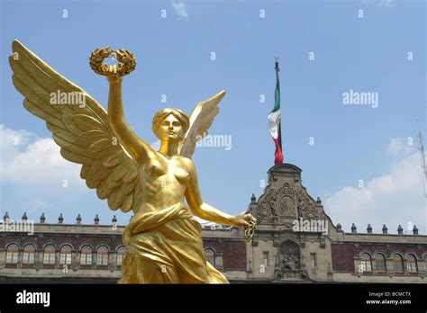 Angel Of Independence statue in front of The National Palace in Mexico ...