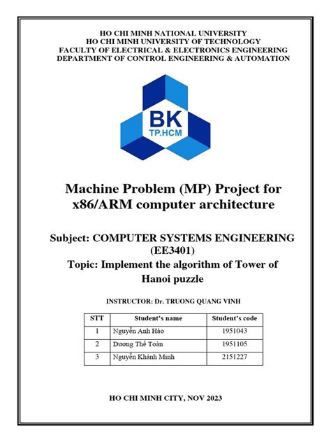 TT02 - Group 2 - Implement The Algorithm of Tower of HaNoi | PDF | Computing | Theoretical ...