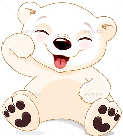 Happy Polar Bear | Polar bear drawing, Polar bear illustration, Cute polar bear