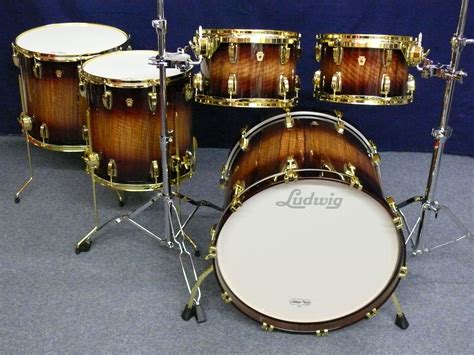 Ludwig Legacy Exotic Drumset 2012 Mahogany Burst Over Black Limba Drum / Percussion For Sale ...