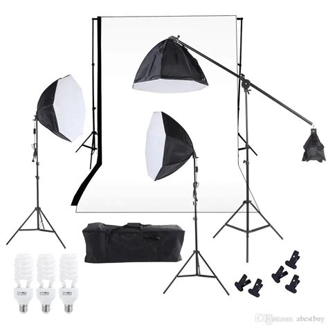 DHL Photography Studio Lighting Softbox Photo Light Backdrop Stand Kit with 60cm Octagon Softbox ...