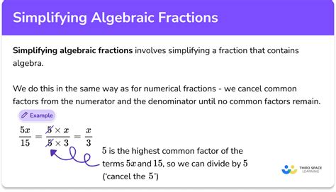 Simplifying Algebraic Fractions - GCSE Maths - Steps & Examples