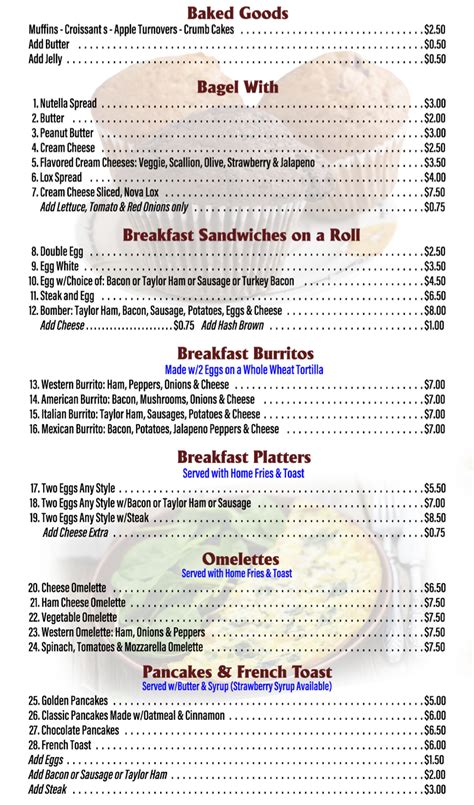 Natale's Gourmet Delicatessen Menu - Breakfast Bagels, Lunch Sandwiches ...