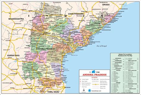 Andhra Pradesh & Telangana Travel Map, Andhra Pradesh State Map with ...