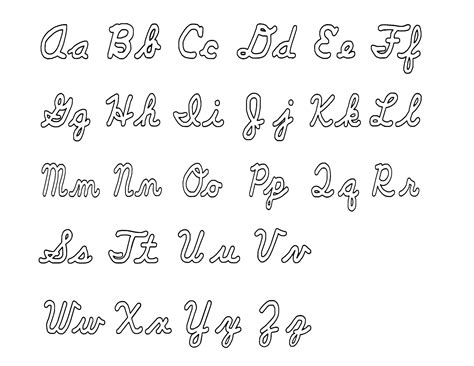 Alphabet In Cursive Letters