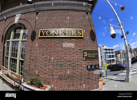 Yonkers train station on the Metro North Hudson Line Yonkers New York ...