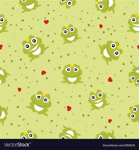 Frog prince seamless background Royalty Free Vector Image