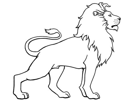 Lion standing - Lion Kids Coloring Pages