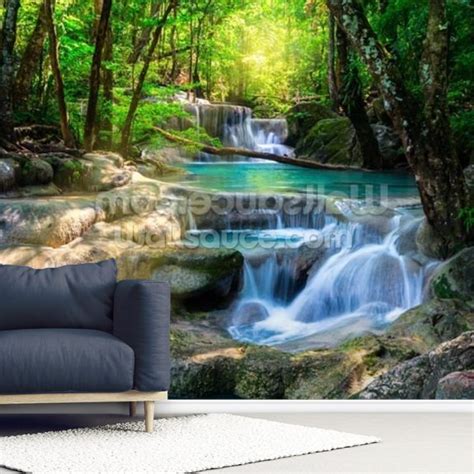 Peaceful Waterfall Wallpaper | Wallsauce UK