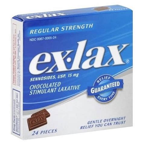 Ex-Lax Ex Lax Regular Strength Chocolate Laxative, 24 CT (Pack of 12) - Walmart.com - Walmart.com