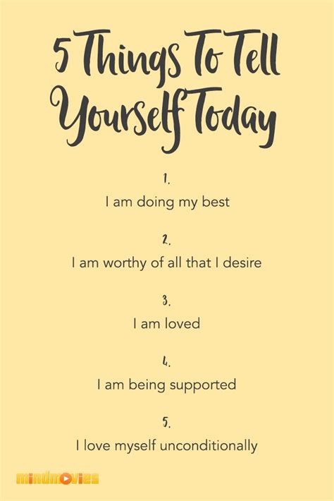 Positive affirmations. 5 Things To Tell Yourself Today. Launch Your ...