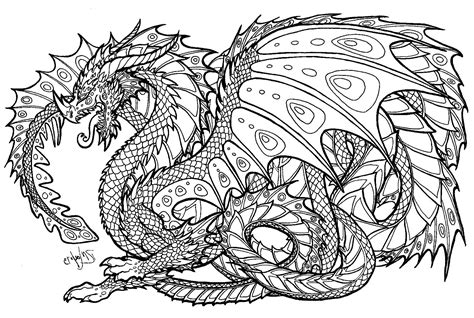 Dragon Coloring Pages For Adults | Dragon coloring page, Adult coloring ...