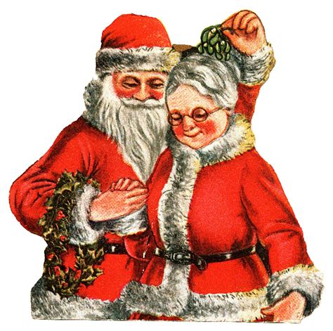 vintage santa and mrs claus - Clip Art Library