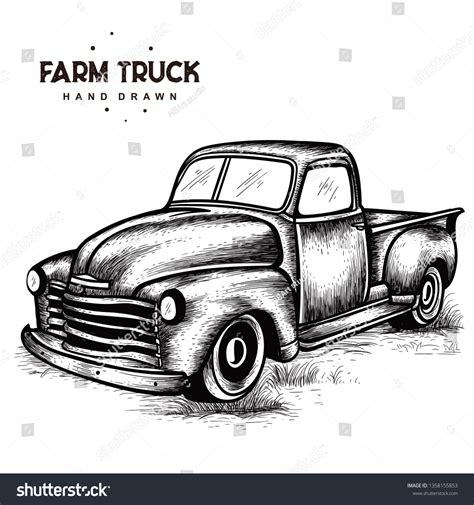 Old Farm Truck Stock Vector (Royalty Free) 1358155853 | Shutterstock