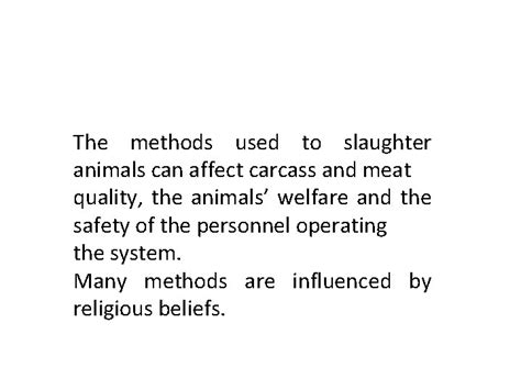 The Slaughter of Animals The methods used to