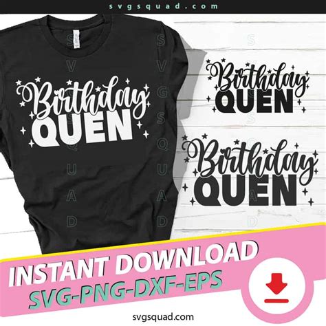 Birthday Queen Silhouette SVG PNG EPS DXF Cutting Files Digital Files