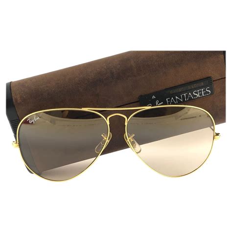 Ray Ban Vintage Aviator Gold Ambermatic 58Mm B / L Sunglasses, 1970s at 1stDibs