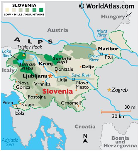 Slovenia Map / Geography of Slovenia / Map of Slovenia - Worldatlas.com