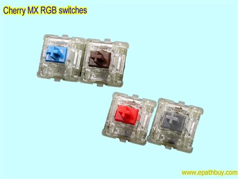 Cherry MX RGB Switches in blue, red, brown, silent red, speed silver ...