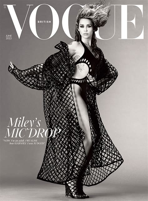 Miley Cyrus In Lingerie On British ‘Vogue’ Cover: Photos – Hollywood Life