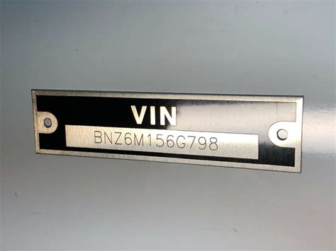 Custom Engraved Vehicle Identification VIN Plate - Etsy New Zealand