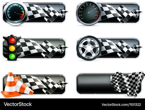 Racing banners set Royalty Free Vector Image - VectorStock