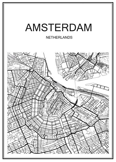 Amsterdam map poster - Map of Amsterdam poster (Netherlands)