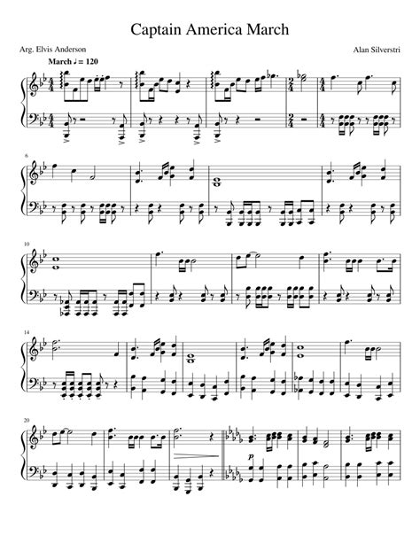 Captain America March Sheet music for Piano (Solo) | Musescore.com