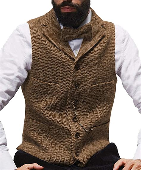 2019 Farm Wedding Gray Wool Vests Custom Made Groom Vest For Slim Fit ...