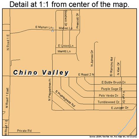 Chino Valley Arizona Street Map 0412840