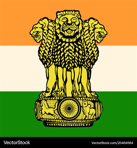 The flag and the emblem of india Royalty Free Vector Image