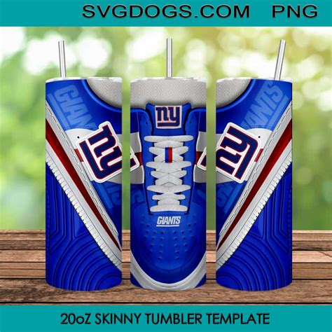 New York Giants Shoes 20oz Skinny Tumbler PNG