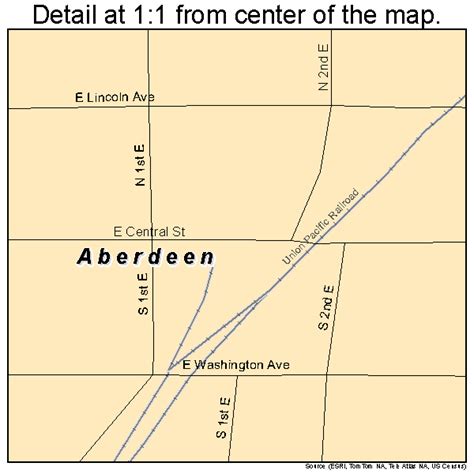 Aberdeen Idaho Street Map 1600100