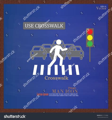 Crosswalk Graphic Sign Walk On Crosswalk Stock Vector (Royalty Free ...