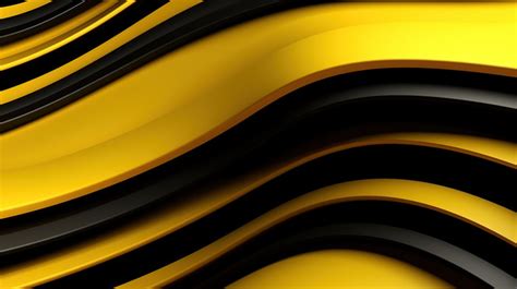 Yellow Black Stripes 3d Rendered Wallpaper Design With Striking And ...