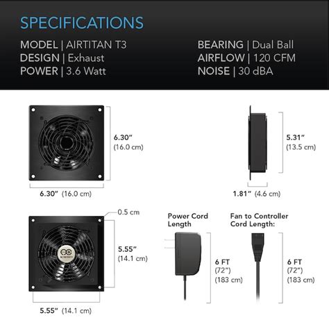 AC Infinity Airtitan 5.31-in Hardwired Black Wall Mounted Fan in the Wall Mounted Fans ...