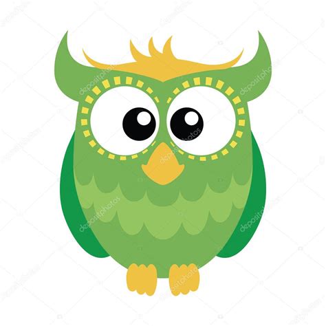 Green cartoon owl | Green cartoon owl — Stock Vector © Noedelhap #157157834