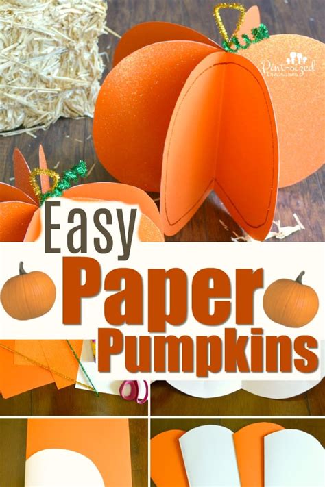 Easy Paper Pumpkin Craft · Pint-sized Treasures