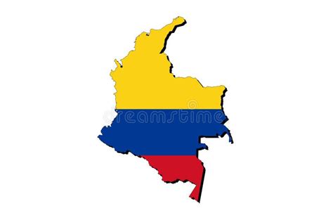 Outline Map of Colombia with the National Flag Stock Illustration ...