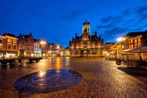 Delft City Hall and Delft Market Square ... | Stock image | Colourbox