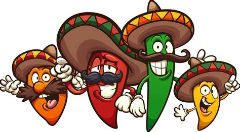 Cartoon Mexican chili peppers 1988445 Vector Art at Vecteezy