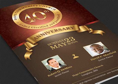 Church Anniversary Program Template on Behance