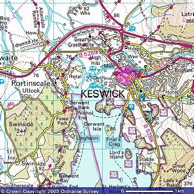 Keswick Map | Map, Keswick, Lake district