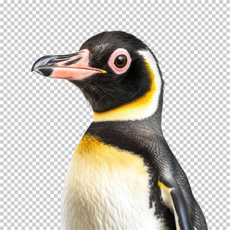 Premium PSD | A penguin with a yellow and black beak.