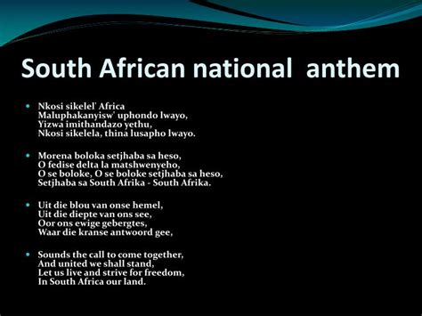 The National Anthem Of South Africa