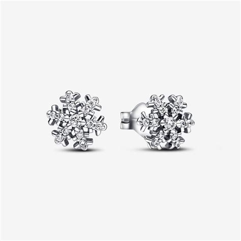 Sparkling Snowflake Stud Earrings | Sterling silver | Pandora US