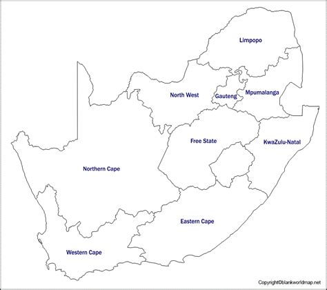 Blank South Africa Map - Blank World Map