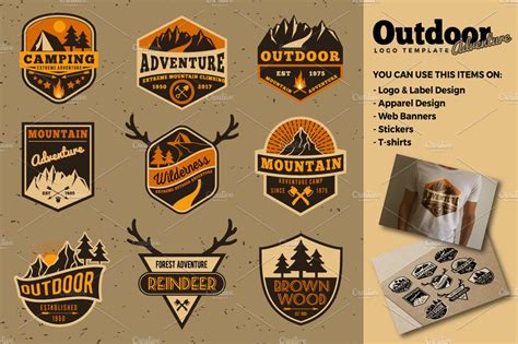 Outdoor Adventure Logo Templates | Illustrator Templates ~ Creative Market