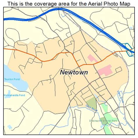 Aerial Photography Map of Newtown, CT Connecticut