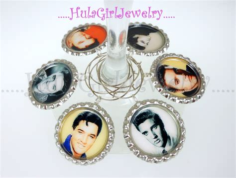 Elvis Wine Charms, Legend, Rock and Roll Music Wine Charms - Etsy